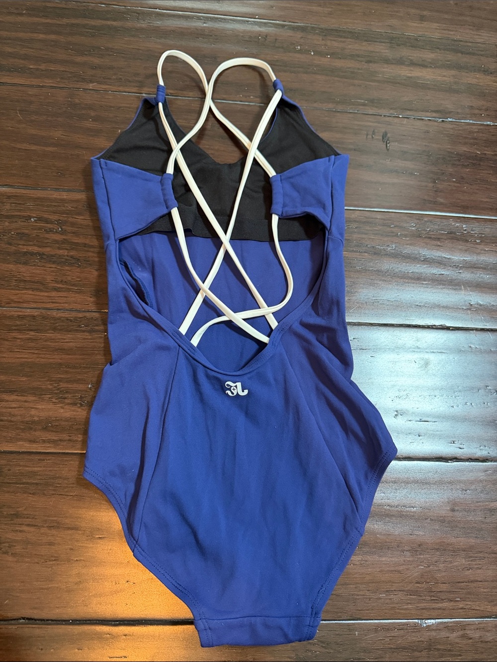 Jo+Jax Royal Blue One-Piece Leotard w Strappy back  & Shelf Bra Girls L 12-14